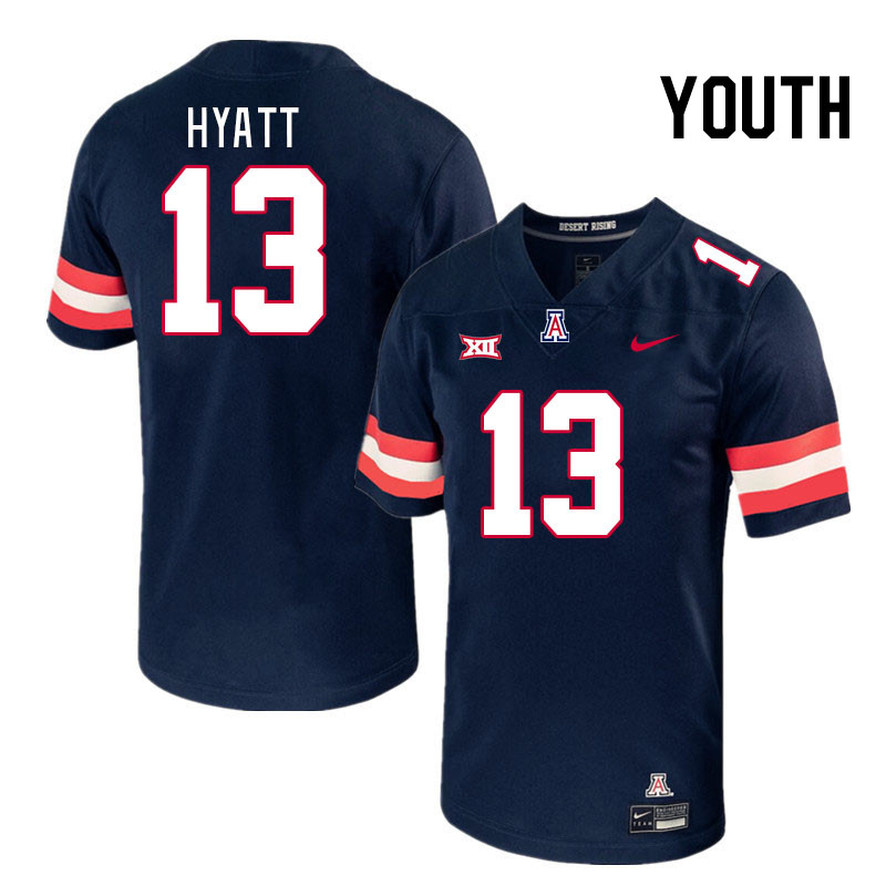 Youth #13 Devin Hyatt Arizona Wildcats Big 12 Conference College Football Jerseys Stitched-Navy